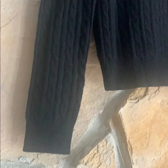 Aqua Black Cashmere Long Sleeve Sweater - Picture 3 of 7